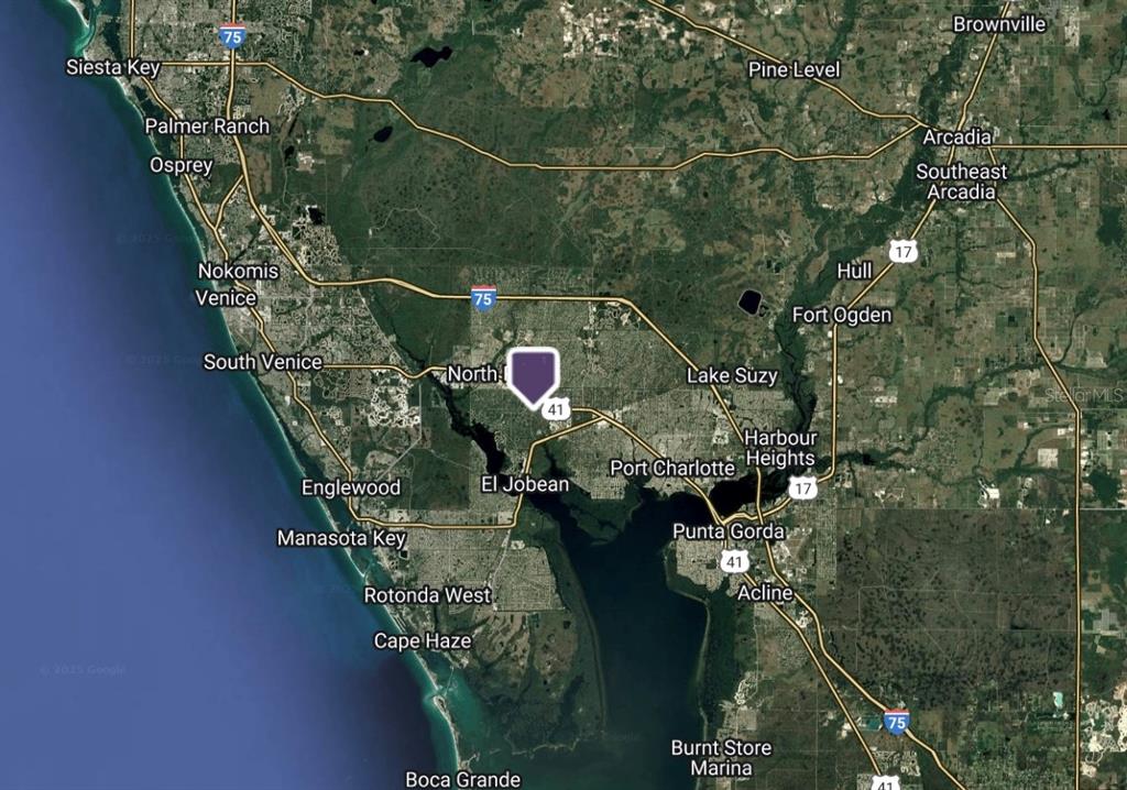 This is a map showing the location of a property in the Port Charlotte area — 1072 CABOT STREET, PORT CHARLOTTE, FL