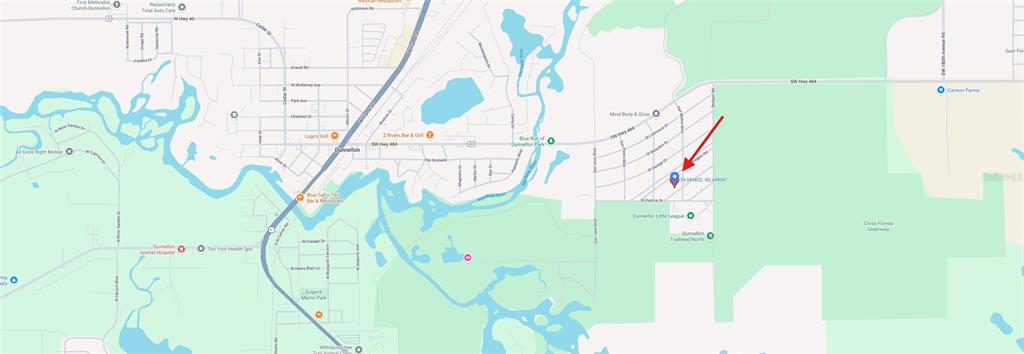 This is a map showing the location of a property in Dunnellon, Florida — N SAN ANGELO PARKWAY, DUNNELLON, FL
