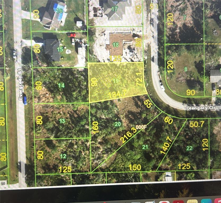 This is a plat map showing lot boundaries and dimensions for a residential neighborhood — 399 GLENGARY CIRCLE, PUNTA GORDA, FL