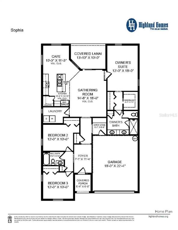 This is a floor plan for a single-story home featuring three bedrooms and a garage — 4491 RAPALLO AVENUE, WINTER HAVEN, FL