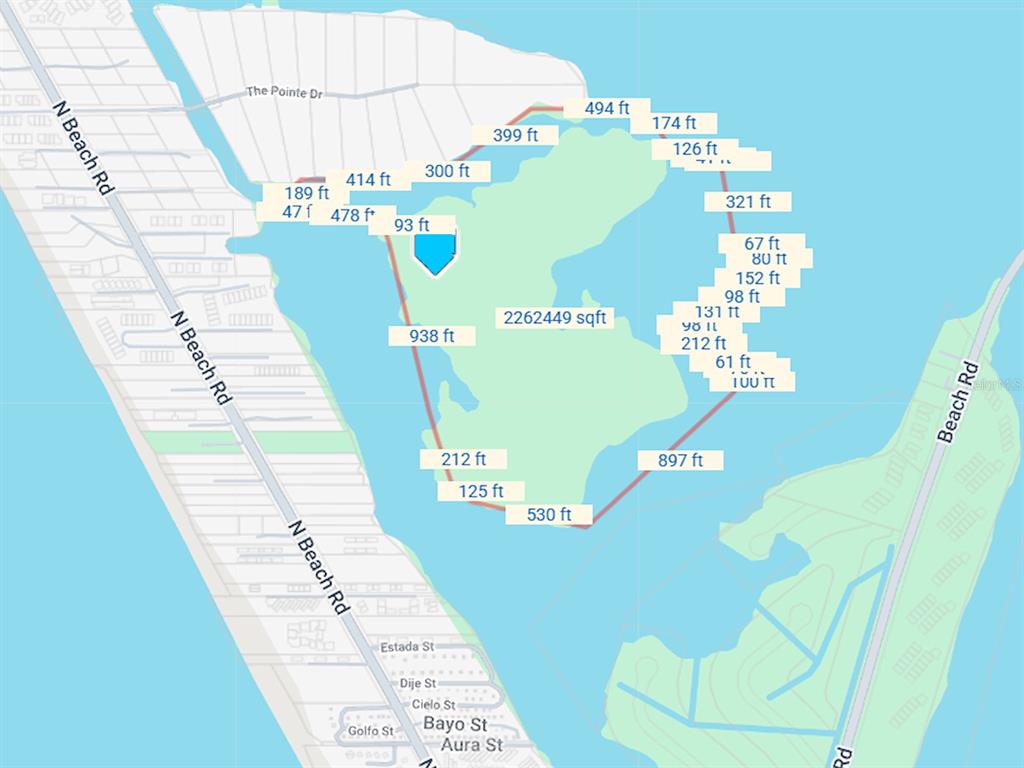 This is a map showing the property boundaries and dimensions of a large land parcel — MANASOTA KEY ISLAND, ENGLEWOOD, FL
