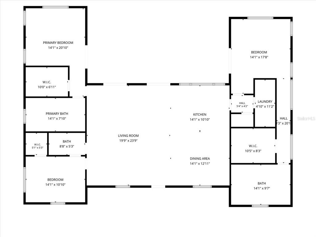 This is a floor plan showing the layout of a house with multiple bedrooms and bathrooms — 13009 NW 123RD PLACE, ALACHUA, FL