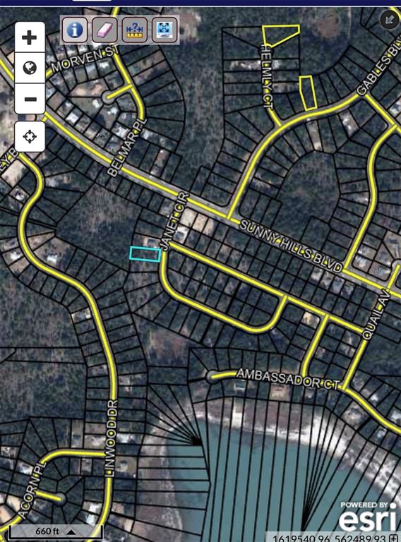 This is a satellite map showing residential property lines and street layouts in a suburban area — TBD JANET CIRCLE, CHIPLEY, FL