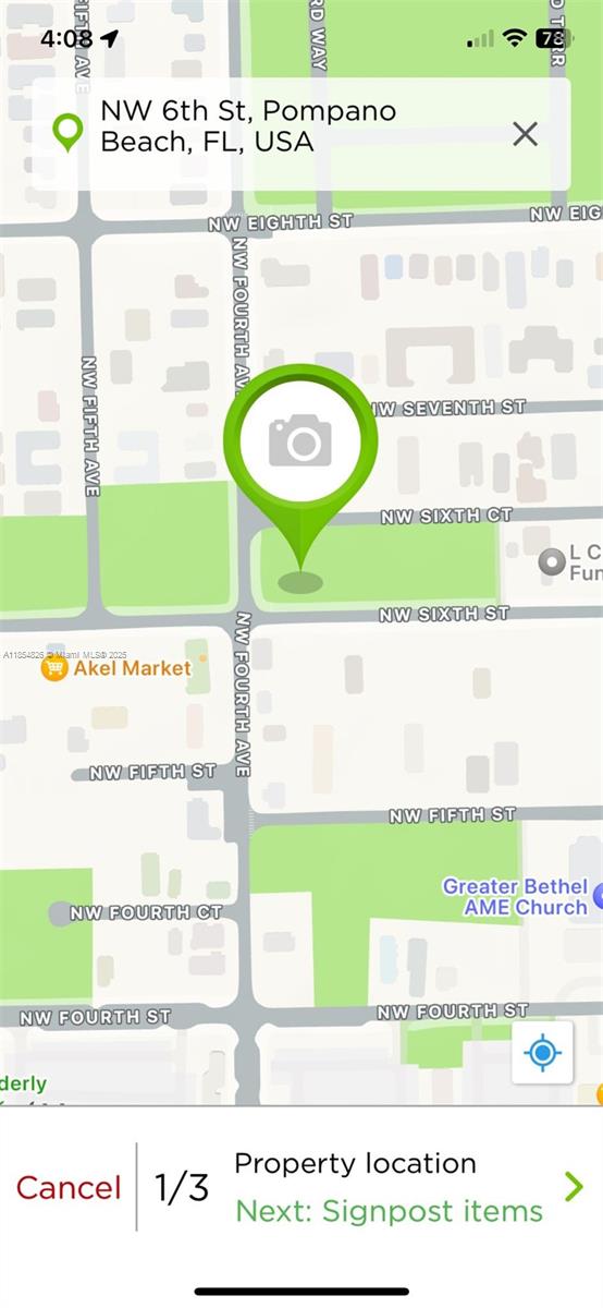 This is a map showing a property location in Pompano Beach, Florida — 6 Nw Ct, Pompano Beach FL 33060, POMPANO BEACH, FL