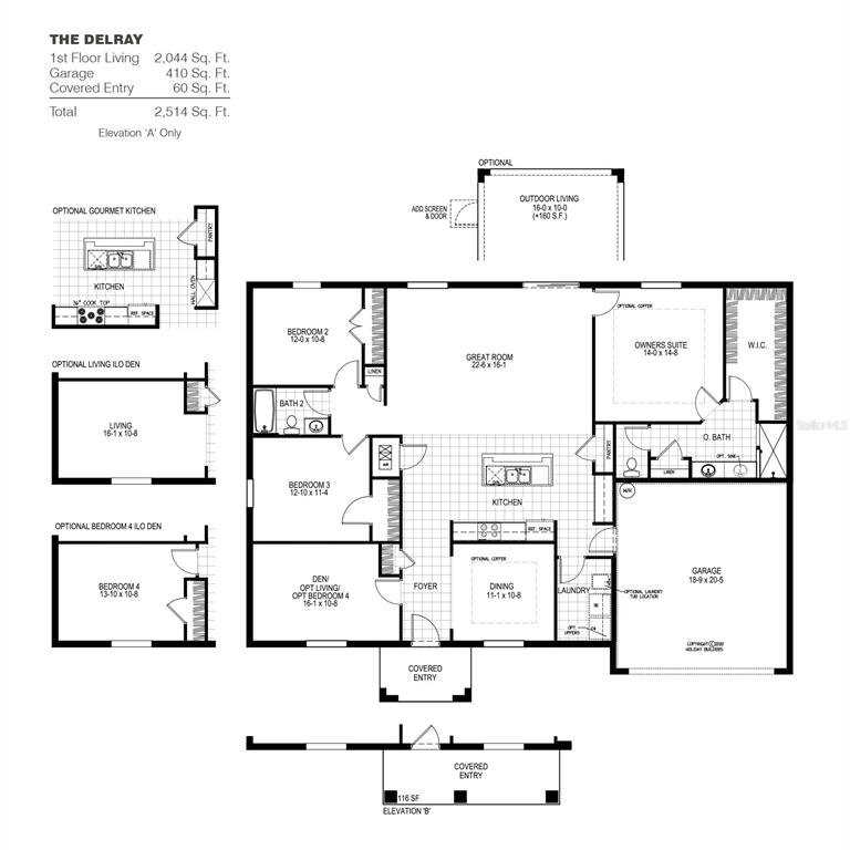 This is a floor plan for a single-story home featuring three bedrooms and a garage — 2666 YUMA AVENUE, NORTH PORT, FL