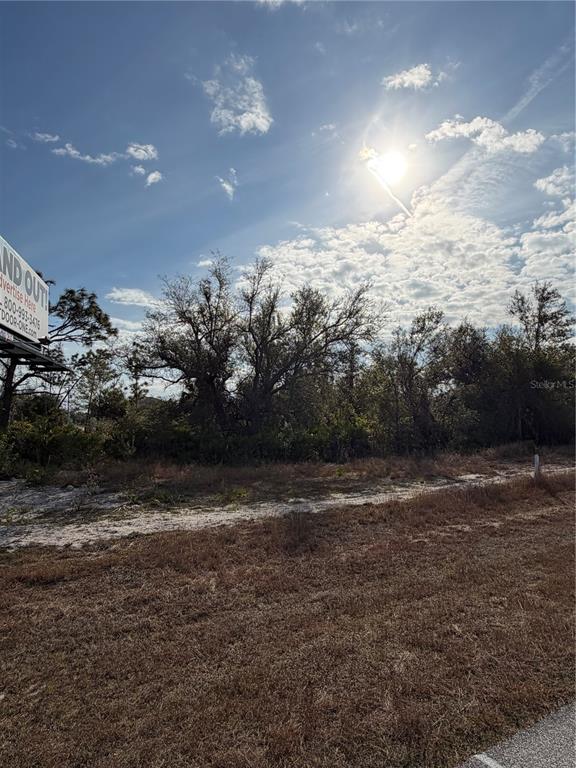 A vacant, grassy lot with trees and a billboard under a bright, sunny sky — 5258 JOHNSON TERRACE, PORT CHARLOTTE, FL
