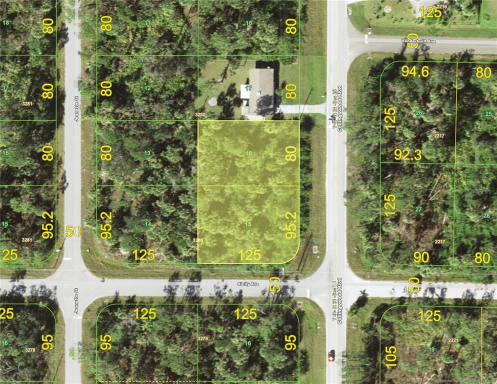 This is a map showing property lot lines and dimensions for a residential area — 4137/4145 COLLINGSWOOD AVENUE, PORT CHARLOTTE, FL