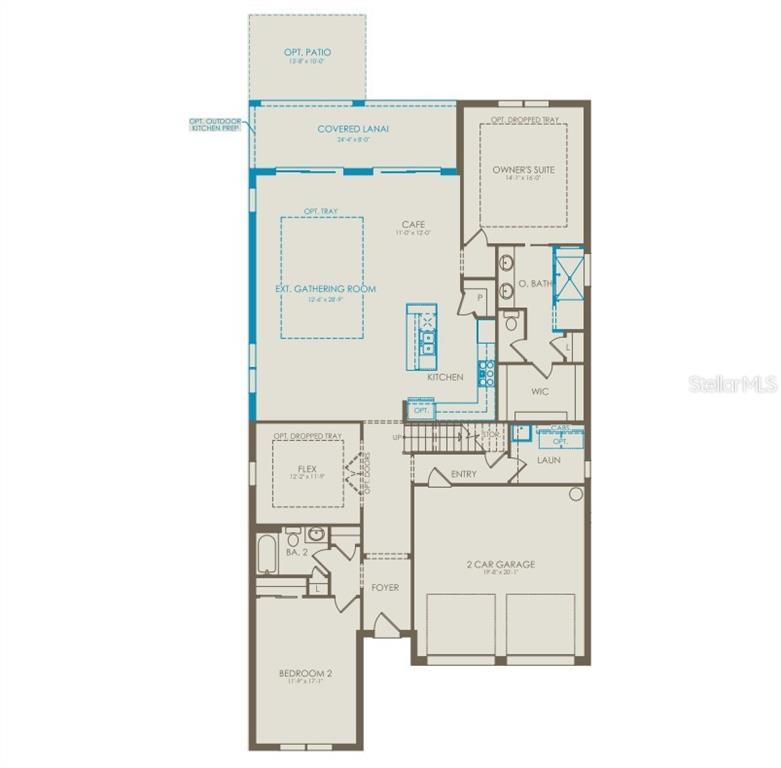 This is a floor plan for a single-story home with a two-car garage and lanai — 346 CRYSTAL WOOD DRIVE, WINTER GARDEN, FL