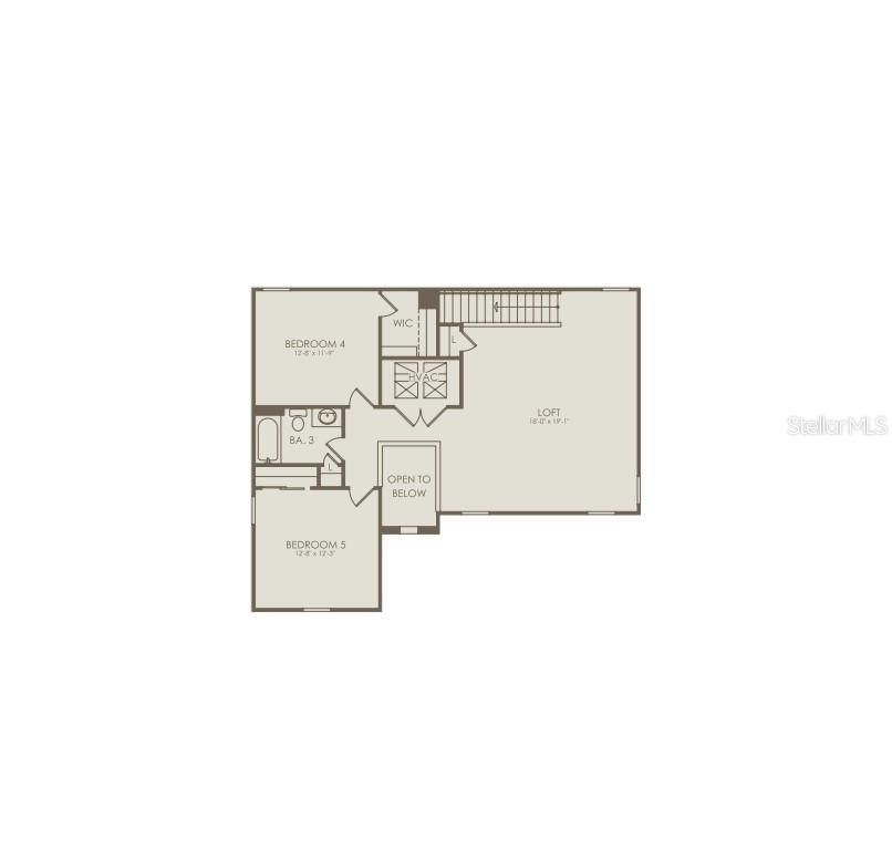 This is a floor plan showing the upper level of a house with two bedrooms — 346 CRYSTAL WOOD DRIVE, WINTER GARDEN, FL