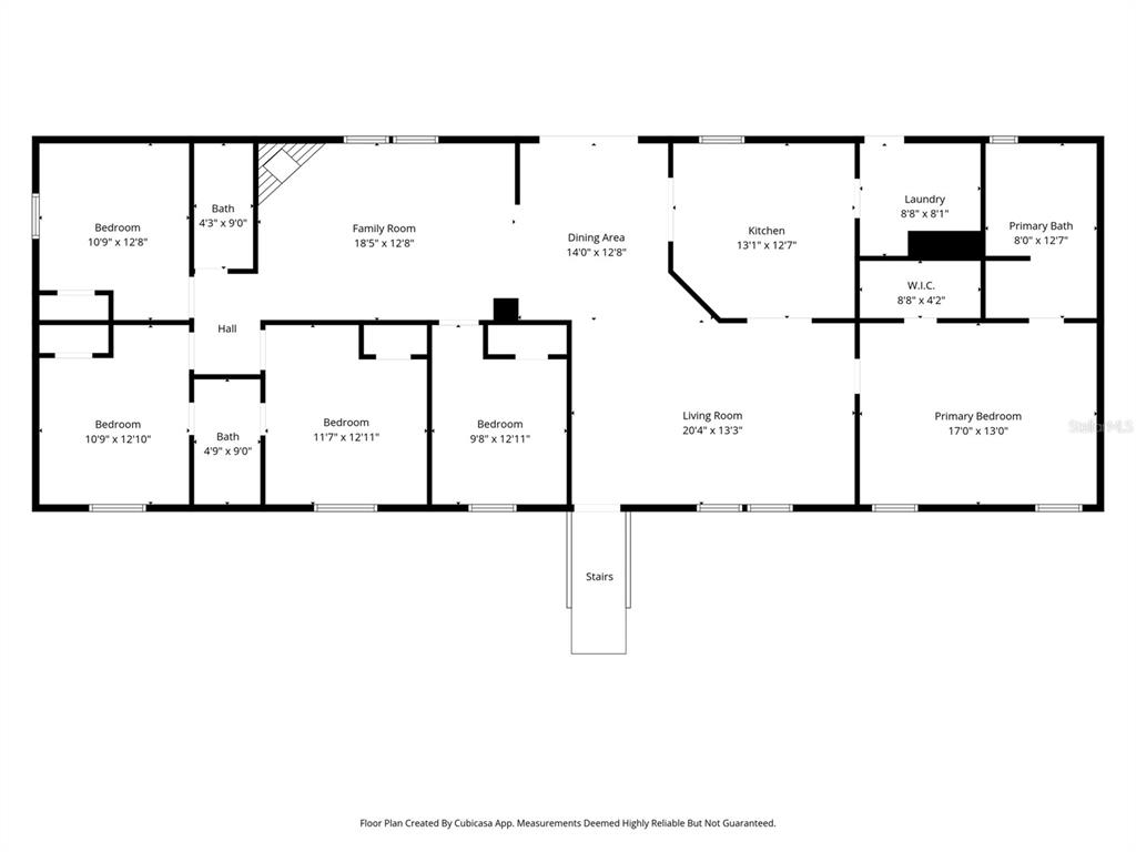 This is a floor plan of a house featuring five bedrooms and three bathrooms — 4059 MCKETHAN ROAD, DADE CITY, FL