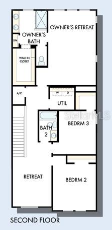 This is a floor plan of a house's second level featuring three bedrooms and two bathrooms — 10728 OAK BEND DRIVE, PARRISH, FL