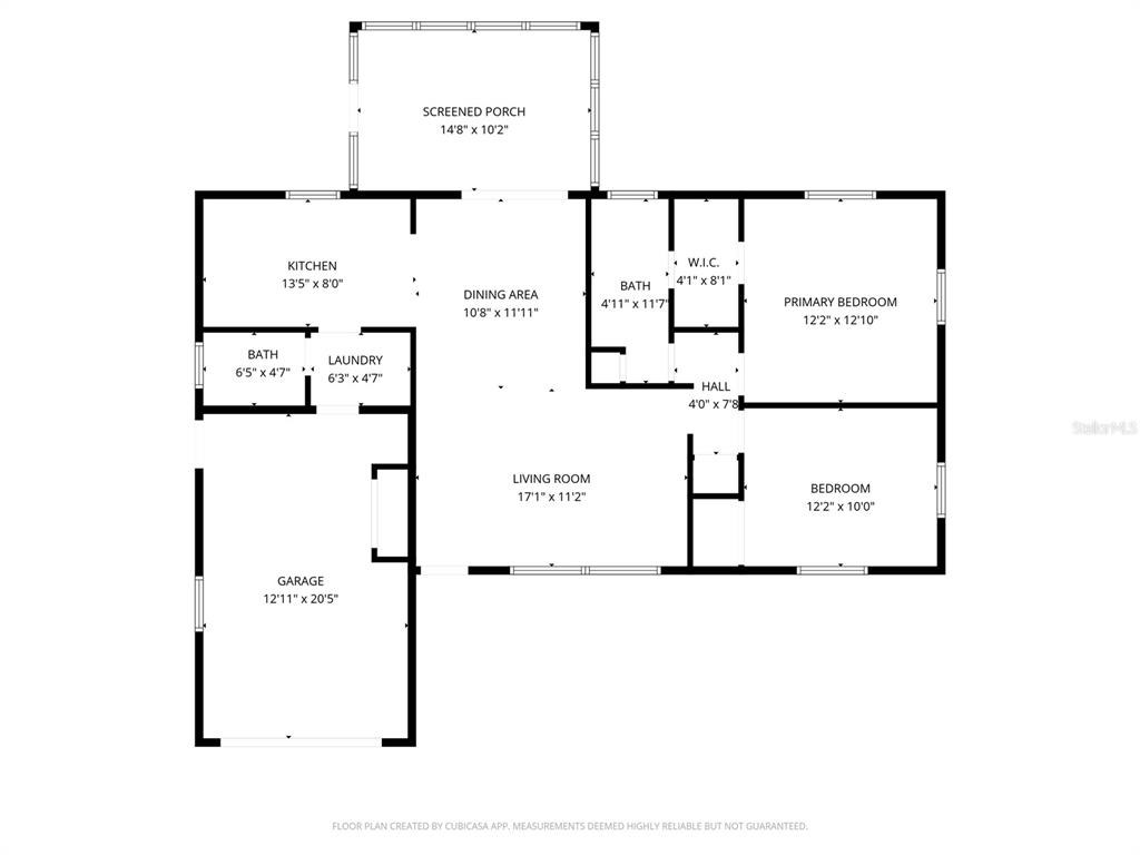 This is a floor plan for a single-story house with two bedrooms and a garage — 11205 GLOVER ROAD, PORT RICHEY, FL