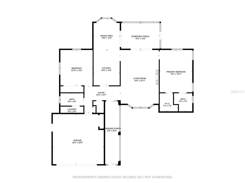 This is a floor plan showing a house with a garage, two porches, and bedrooms — 3711 ERIN BROOK DR, NEW PORT RICHEY, FL