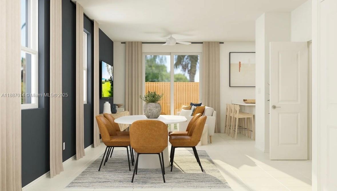 This is a digital rendering of a dining area featuring a round table and chairs — 12629 NW 23rd Pl, Miami FL 33167, MIAMI, FL