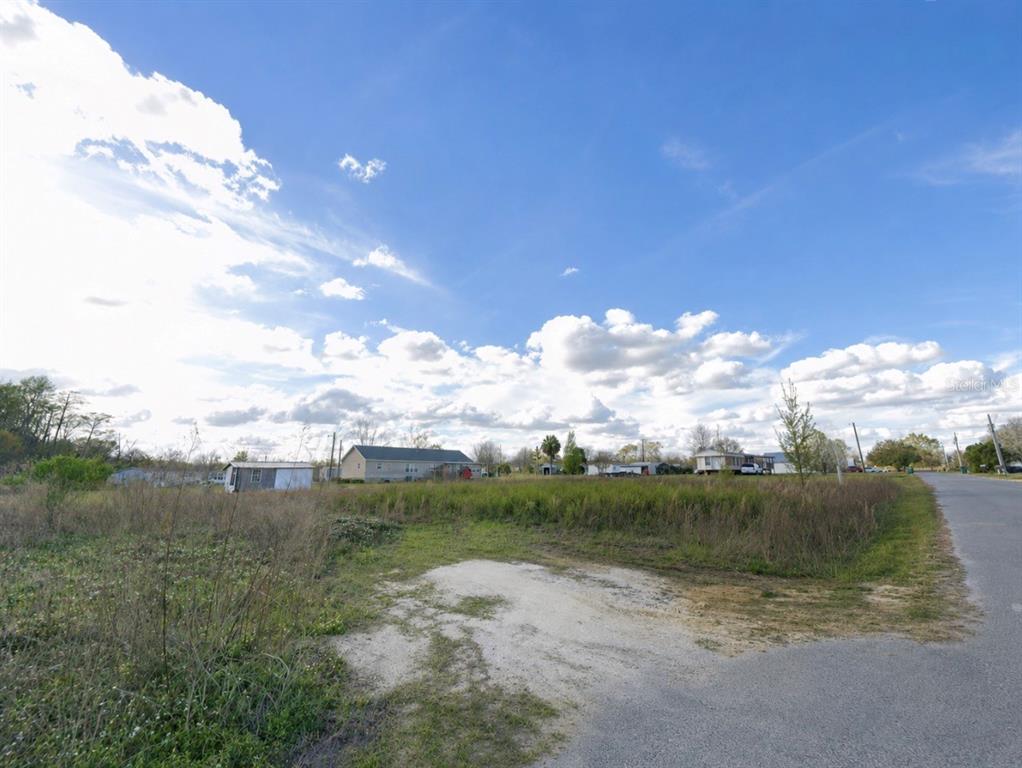 A vacant, grassy lot sits next to a paved road under a blue sky — BUCKHEAD DRIVE, GRAND RIDGE, FL