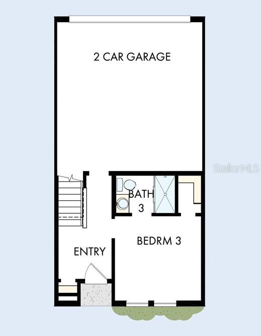 This floor plan shows a ground level with a two-car garage, bedroom 3, and a bathroom — 446 31ST WAY N, ST PETERSBURG, FL