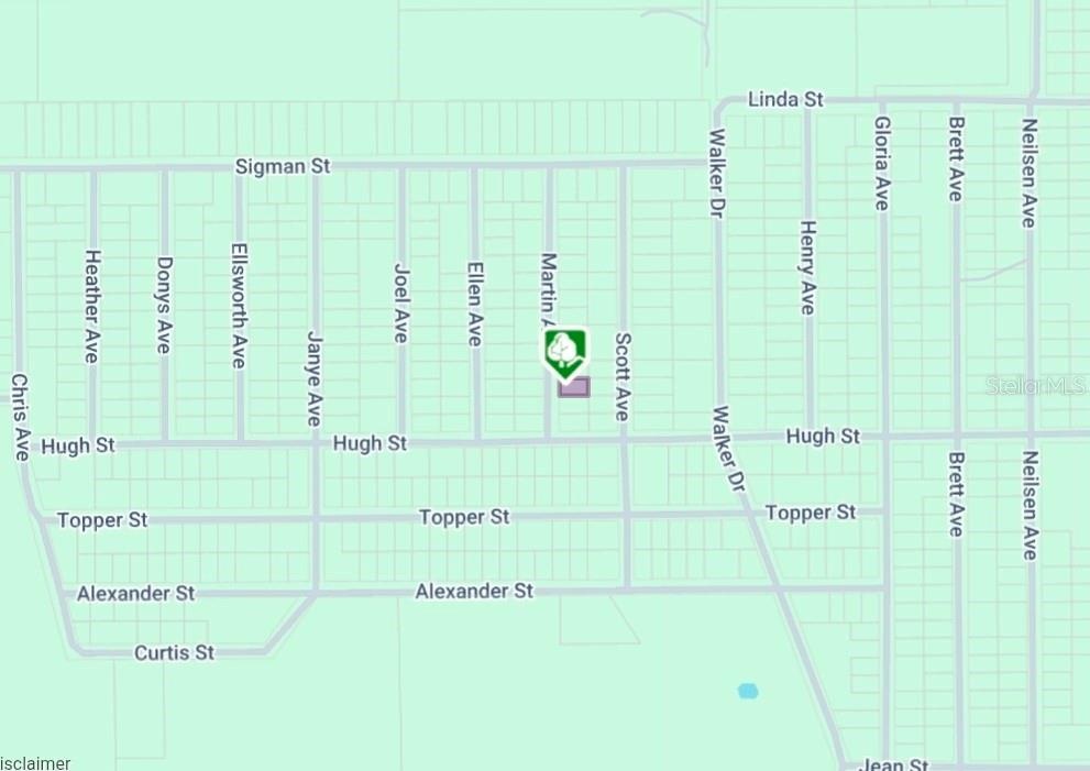 This is a map showing the street layout and neighborhood surrounding a property — LOT 12 MARTIN AVENUE, INTERLACHEN, FL
