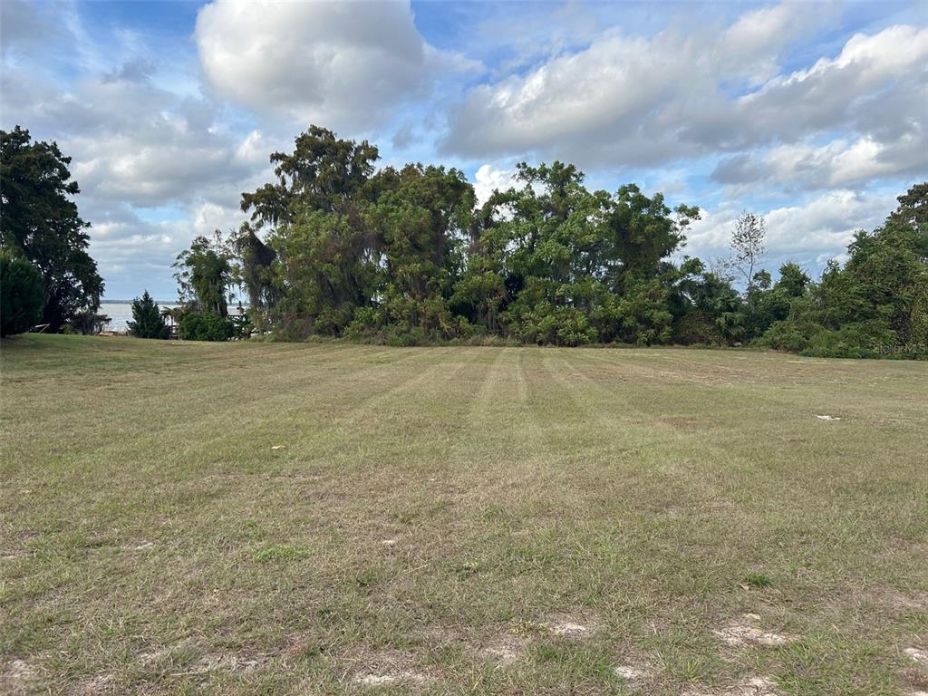 A large, mowed grassy lot features a cluster of trees and a view of water — WATERVIEW DRIVE, LEESBURG, FL