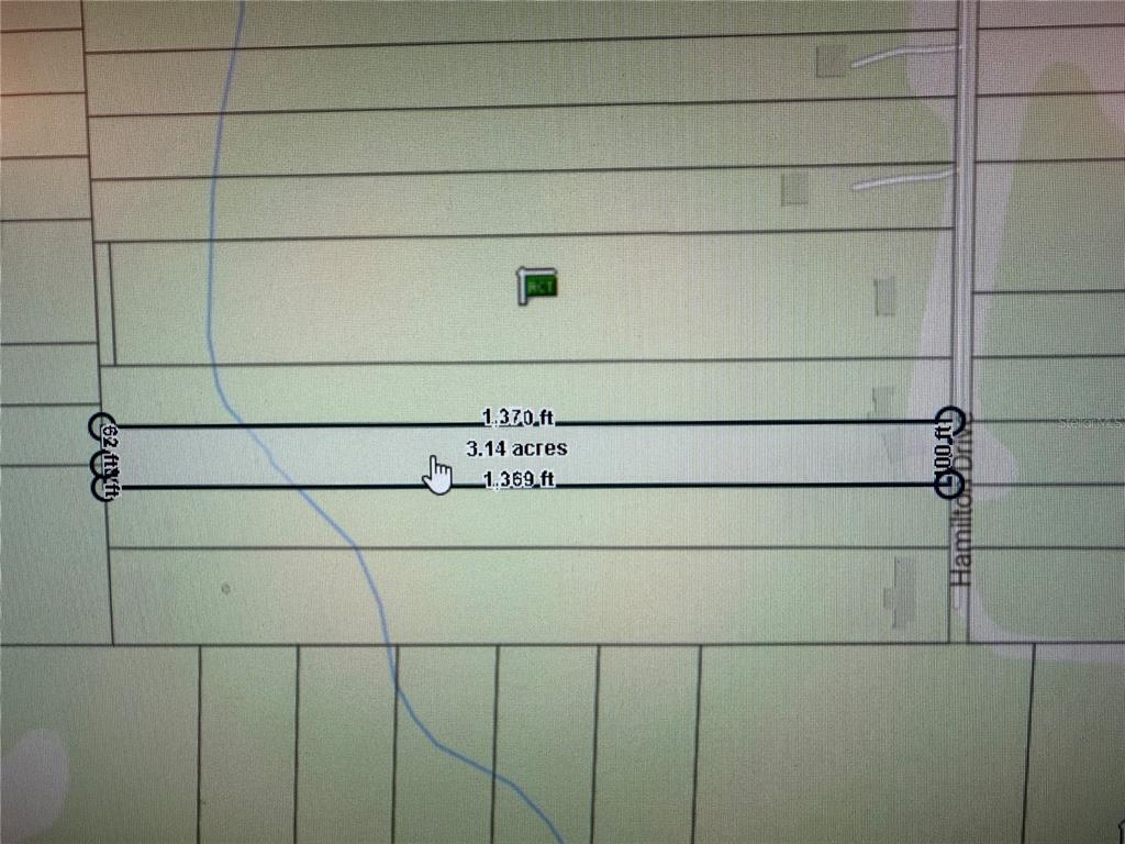 This is a map showing a rectangular land parcel measuring 3.14 acres — 522 HAMILTON DRIVE, ORLANDO, FL