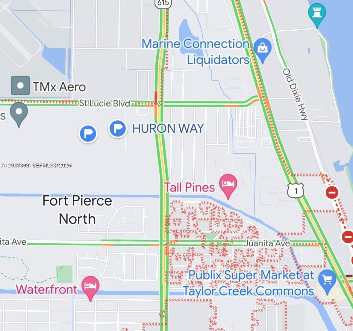 This is a map showing the location of a property near St. Lucie Boulevard — Huron Way Huron Way, Fort Pierce FL 34946, FORT PIERCE, FL