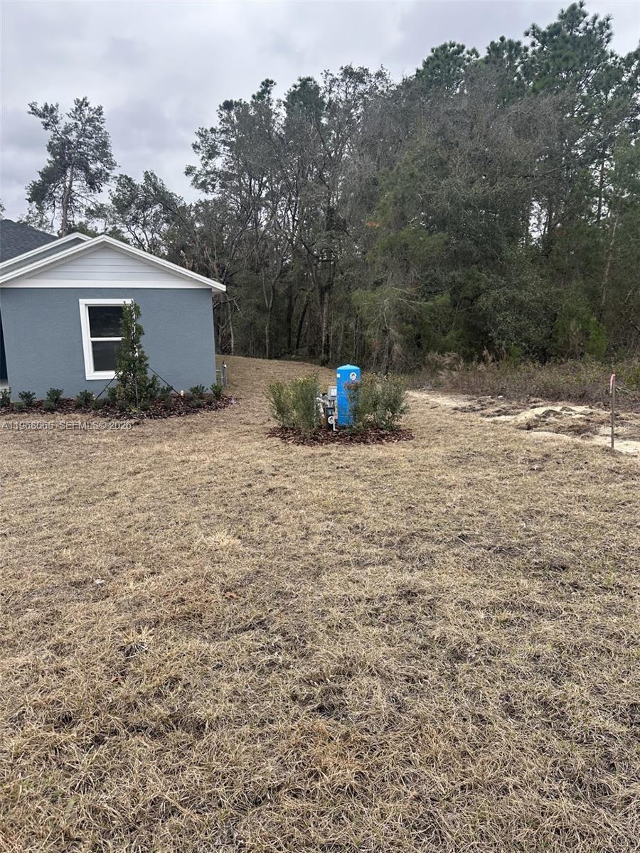 A blue well pump sits in a grassy yard next to a gray house exterior — 8934 SW 135TH ST, Ocala FL 34473, OCALA, FL