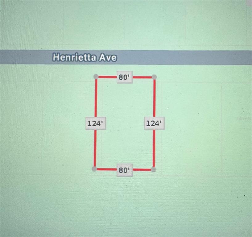 This is a map showing a rectangular property lot measuring 80 feet by 124 feet — HENRIETTA AVENUE, NORTH PORT, FL
