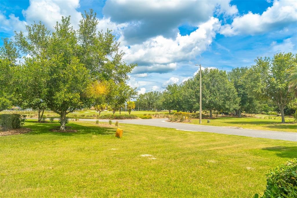 A grassy lot with mature trees overlooks a paved road and a golf course — 8722 SW 83RD LOOP, OCALA, FL