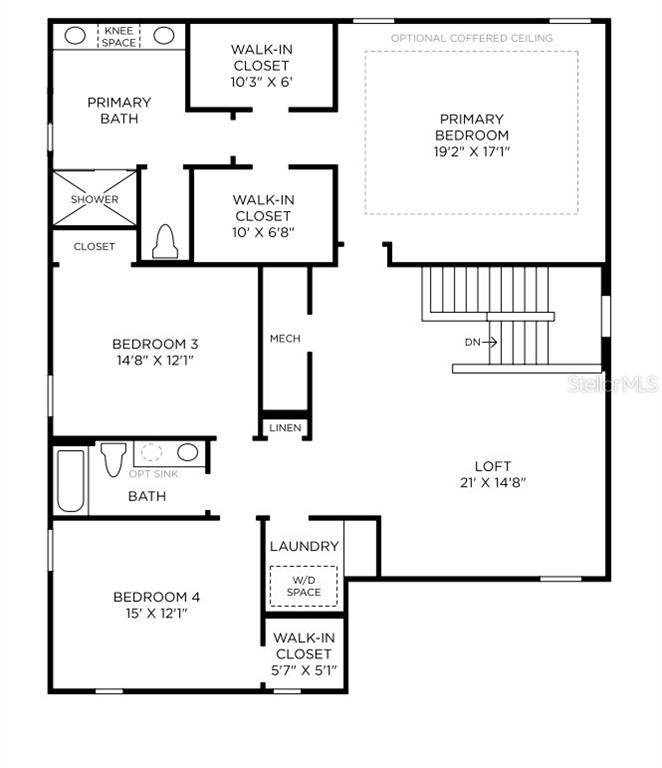 This is a floor plan for the second level of a residential home — 3686 ARBORDALE LOOP, SANFORD, FL