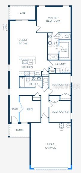 This is a floor plan for a single-story home with a two-car garage — 25153 CALUSA DRIVE, PUNTA GORDA, FL