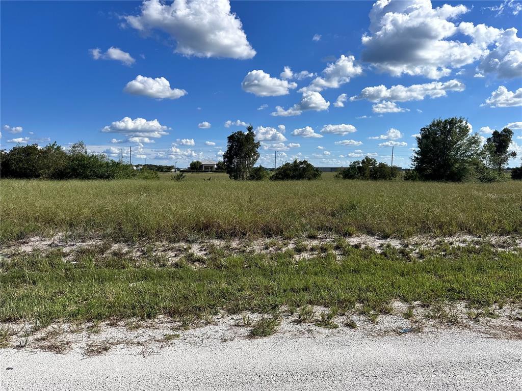 A flat, grassy vacant lot under a blue sky with scattered clouds — 1669 W FONDULAC RD, AVON PARK, FL