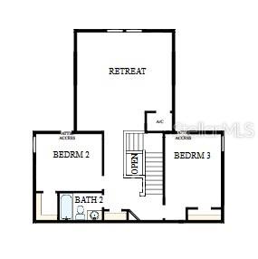 This is a floor plan of a second-story layout featuring two bedrooms, a bathroom, and a retreat — 15231 EASTLYN DRIVE, BRADENTON, FL