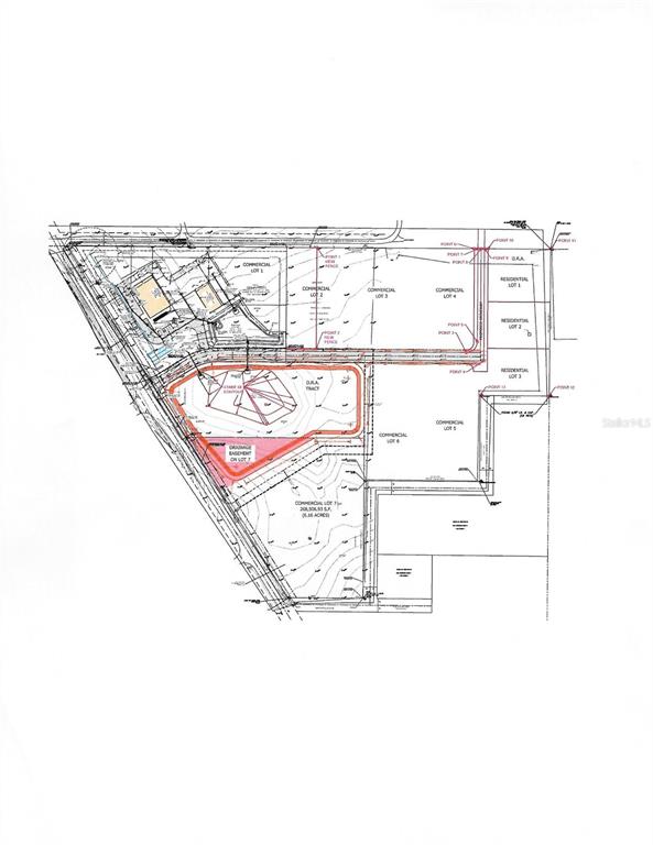 This is a site plan map showing commercial and residential lots with a drainage tract — NW GAINESVILLE ROAD, OCALA, FL