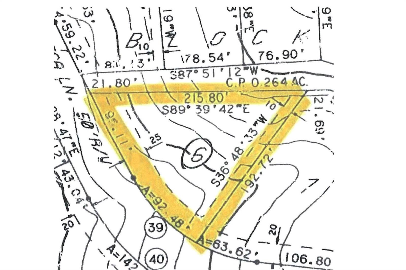 This is a survey map showing the property boundaries and dimensions of a land parcel — 103 Amega Lane, TN 37774, TN