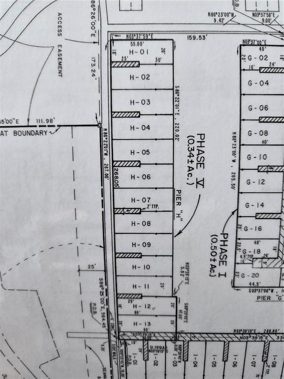 This is a land survey map showing the layout of numbered property lots — 2600 HARBOURSIDE DRIVE UNIT H-05, LONGBOAT KEY, FL