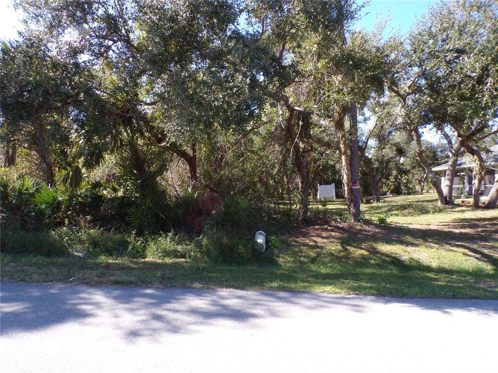 A wooded residential lot with a paved road in the foreground and a house nearby — NORA LANE, NORTH PORT, FL