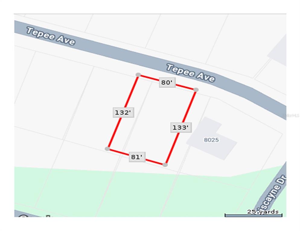 This is a map showing the property boundaries and dimensions of a rectangular lot — TEPEE AVENUE, NORTH PORT, FL