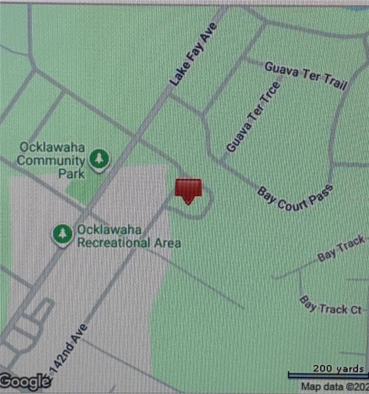 This map shows the location of a property near Ocklawaha Community Park and Recreational Area — SE 142ND AVE AND SE 120TH PL, OCKLAWAHA, FL