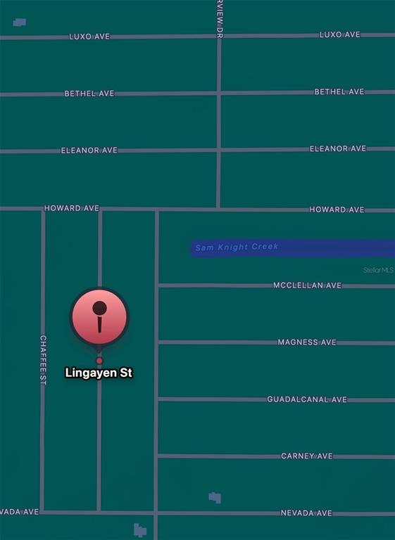 This is a map showing the location of Lingayen Street in relation to nearby roads — 2071 LINGAYEN STREET, PORT CHARLOTTE, FL