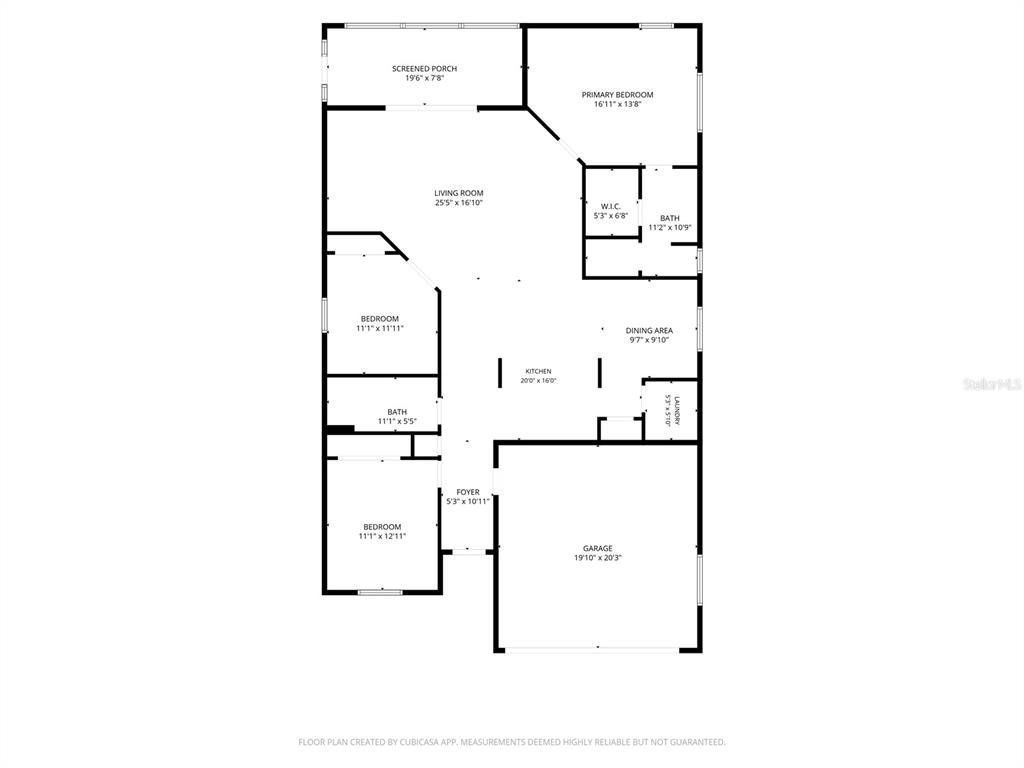 This is a floor plan of a single-story house with three bedrooms and a garage — 129 GREY DAPPLE WAY, ORMOND BEACH, FL