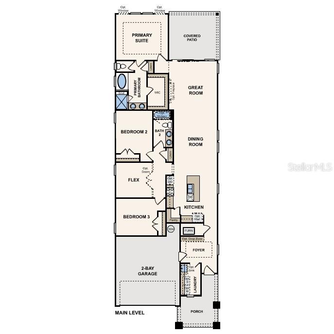 This is a floor plan for a single-story home featuring three bedrooms and a garage — 1341 RIBBON PLACE, PALM COAST, FL
