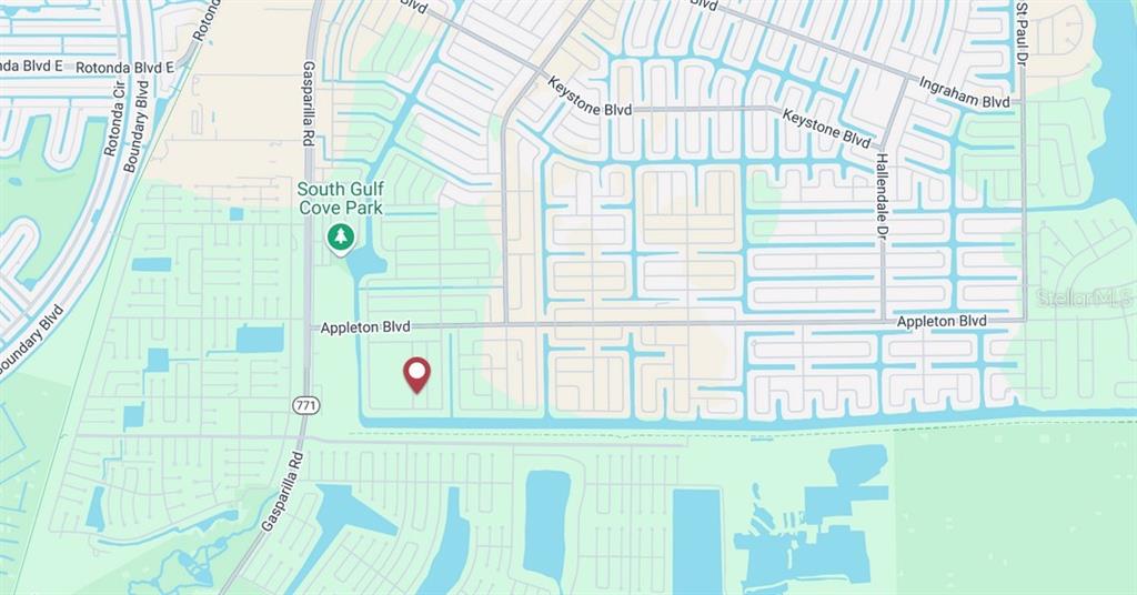 This is a map showing the location of a property in a residential neighborhood — 10476 PORT EVERGLADES STREET, PORT CHARLOTTE, FL