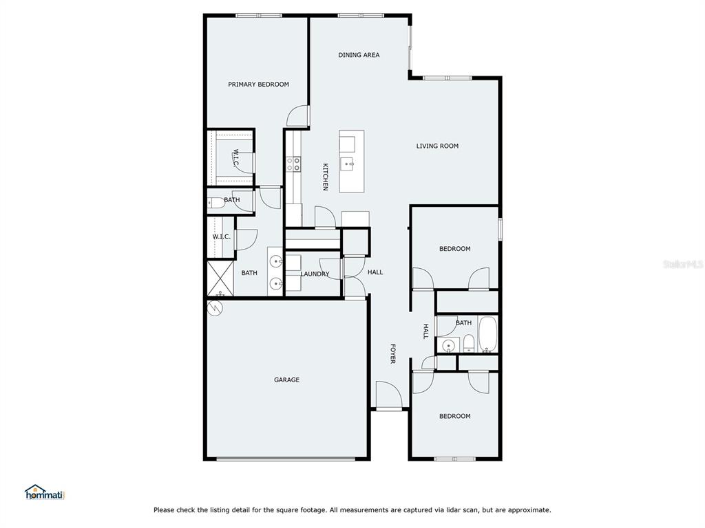 This is a floor plan of a house featuring a garage, kitchen, and four bedrooms — 4041 AUTUMN AMBER, SPRING HILL, FL