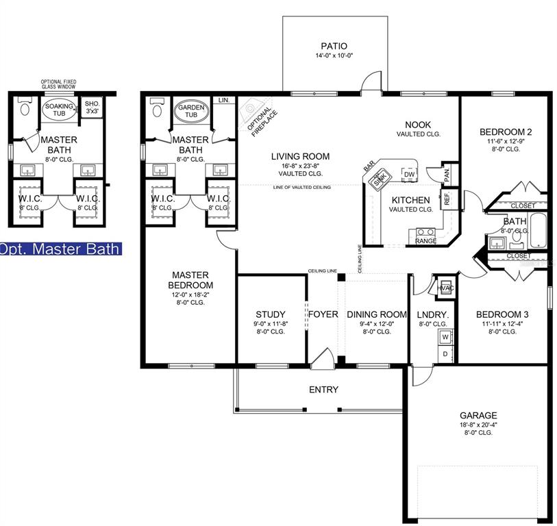 This floor plan shows a single-story house layout with three bedrooms, a garage, and a patio — 2724 NELLIE LANE, NORTH PORT, FL
