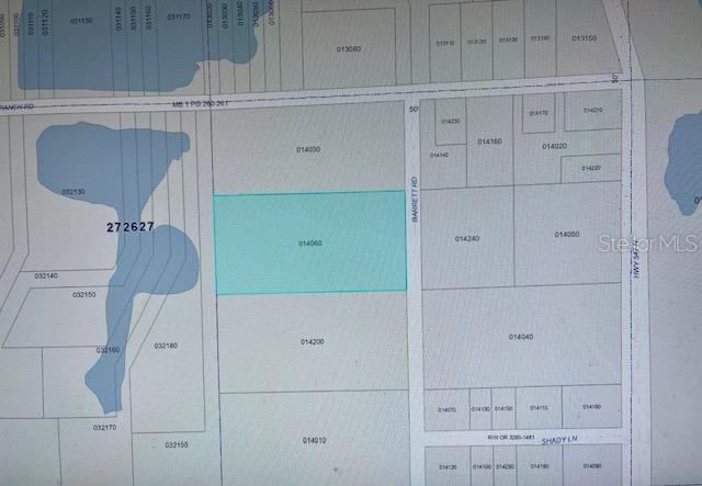 This is a property tax map showing parcel 014060 highlighted in blue along Barrett Road — BARRETT ROAD, DAVENPORT, FL