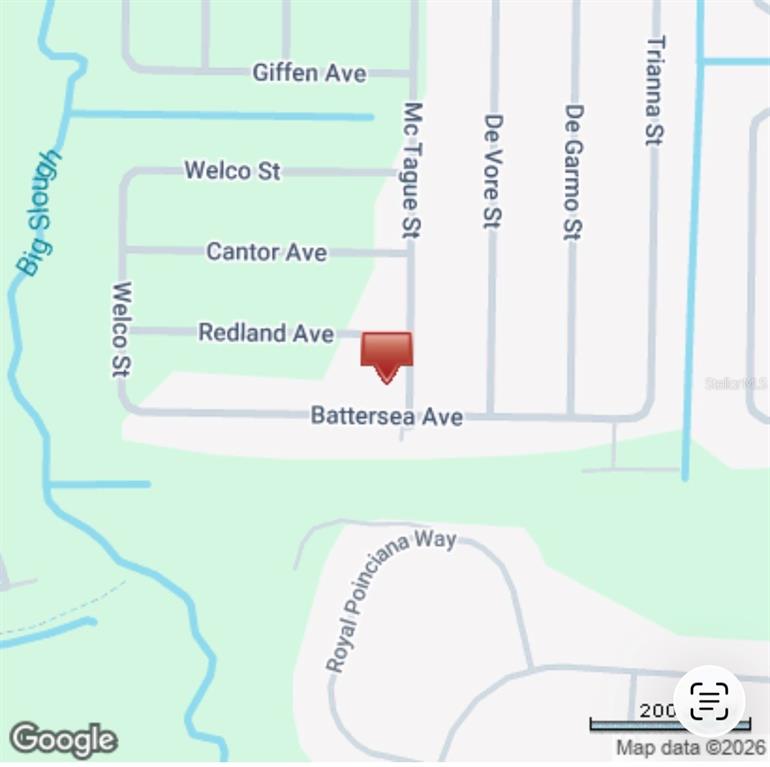 This is a map showing the location of a property near Battersea Avenue — MCTAGUE STREET, NORTH PORT, FL