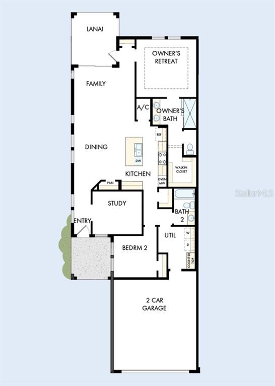 This is a floor plan for a single-story home with a two-car garage — 2845 MARRAKESH LANE, SARASOTA, FL