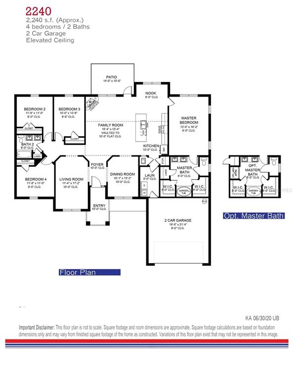 This is a floor plan for a four-bedroom, two-bathroom house with a two-car garage — 14590 SW 69TH COURT ROAD, OCALA, FL