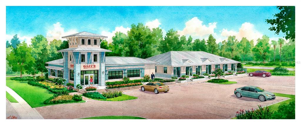 This is an architectural rendering of a commercial building with a parking lot — 415 DUNLAWTON AVENUE UNIT 106, PORT ORANGE, FL