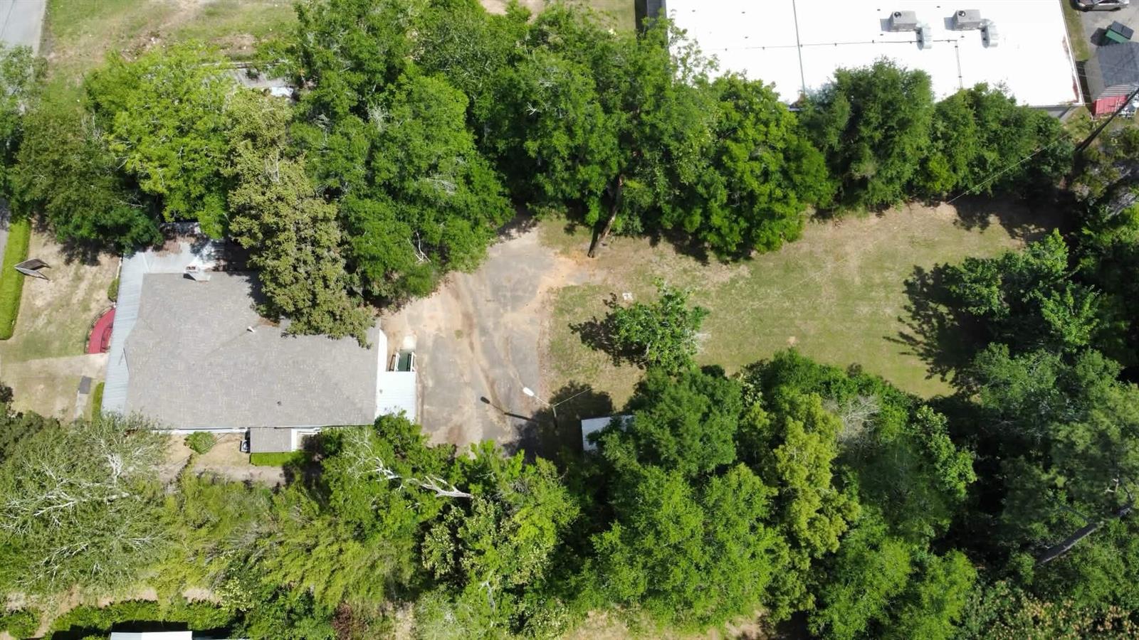 An aerial view shows a house with a large backyard, driveway, and surrounding trees — 25 Madison Street, FL 32324, FL