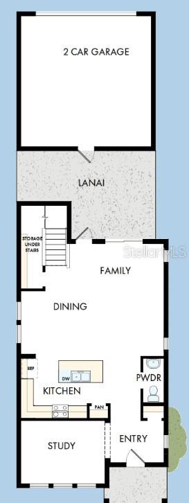This is a floor plan for the first level of a home featuring a garage — 2823 CRIMSON CAP STREET, ODESSA, FL